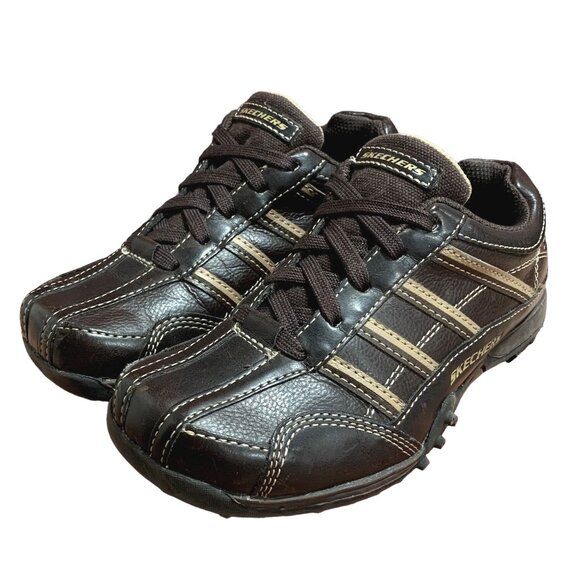 Skechers‎ Shoes Youth Boys Size 1 Brown Lace Up Low Top Hiking Sneaker 91658L - Picture 11 of 12